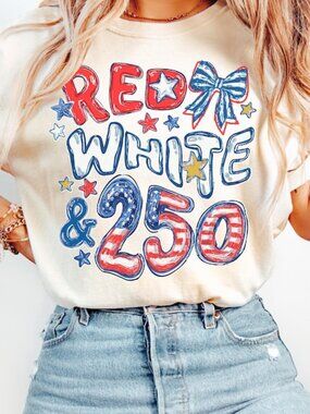 250th Anniversary Shirt, Red White and 250 Tee, 4th of July Shirt